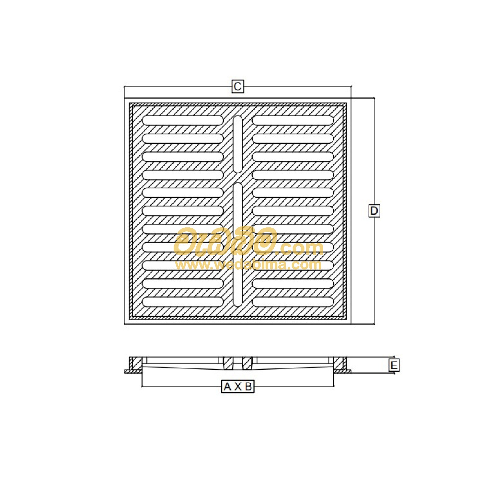750mm x 750mm Cast-iron Grating cover