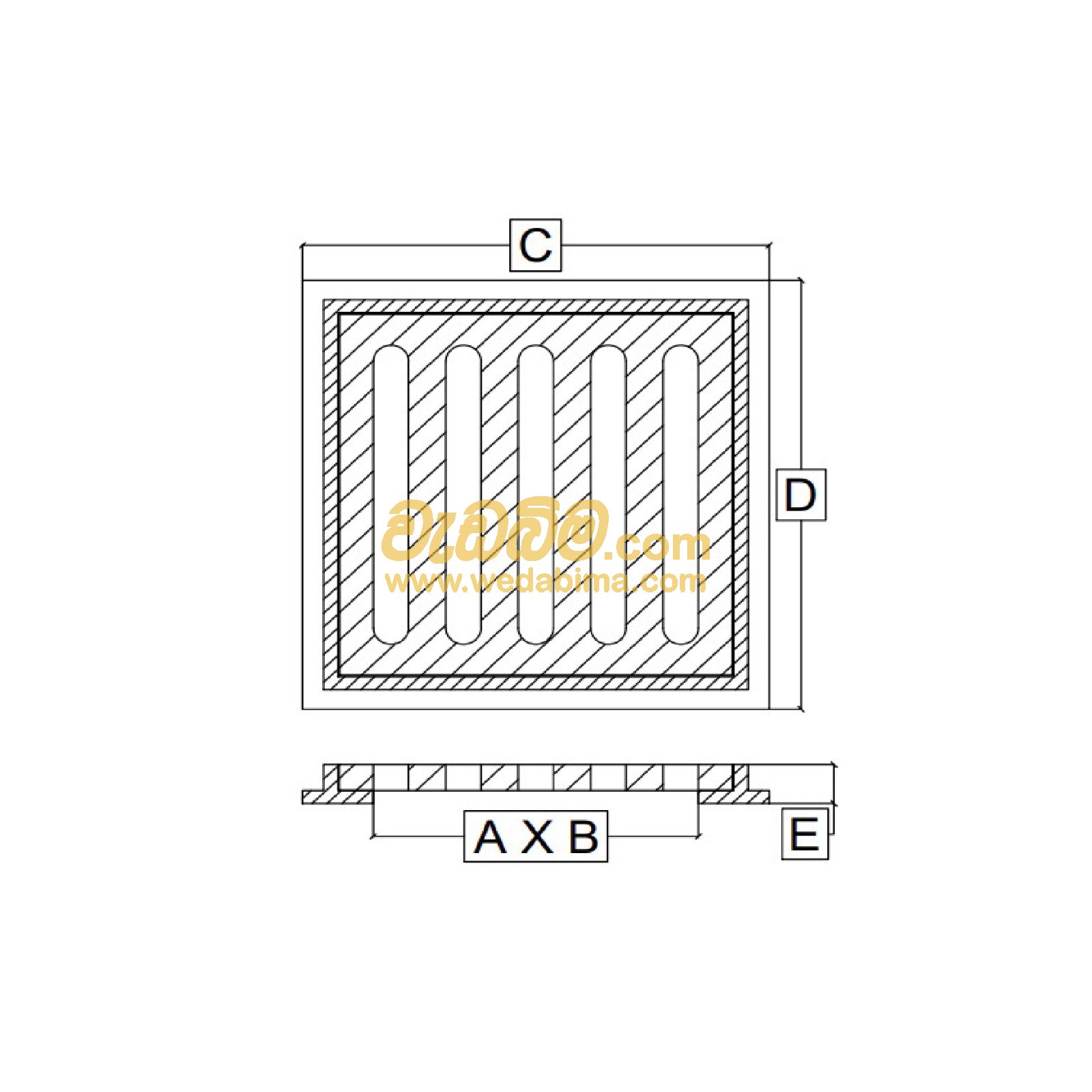200mm x 200mm Cast-iron Grating cover