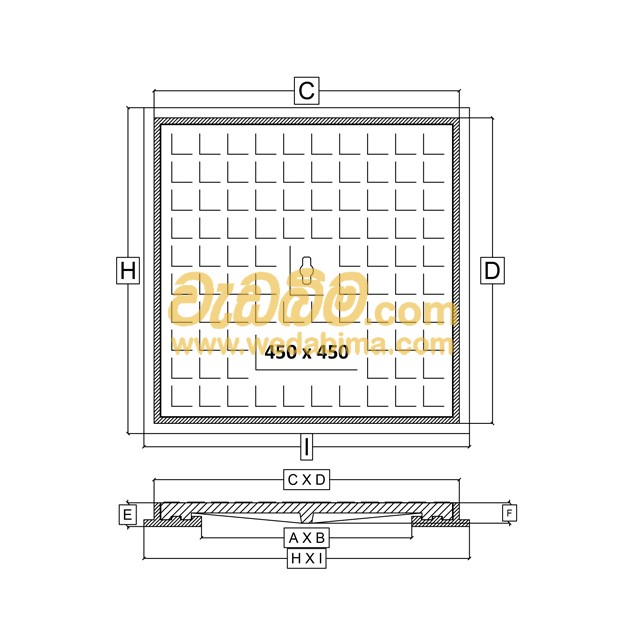 380mm x 380mm Double seal Cast-iron Manhole cover