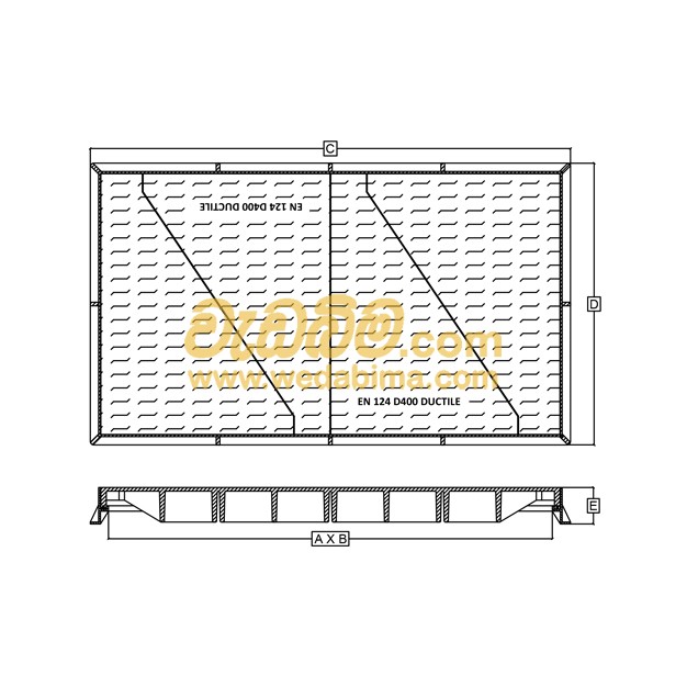 Cover image for 500mm x 900mm x 32mm Cast-iron Grating