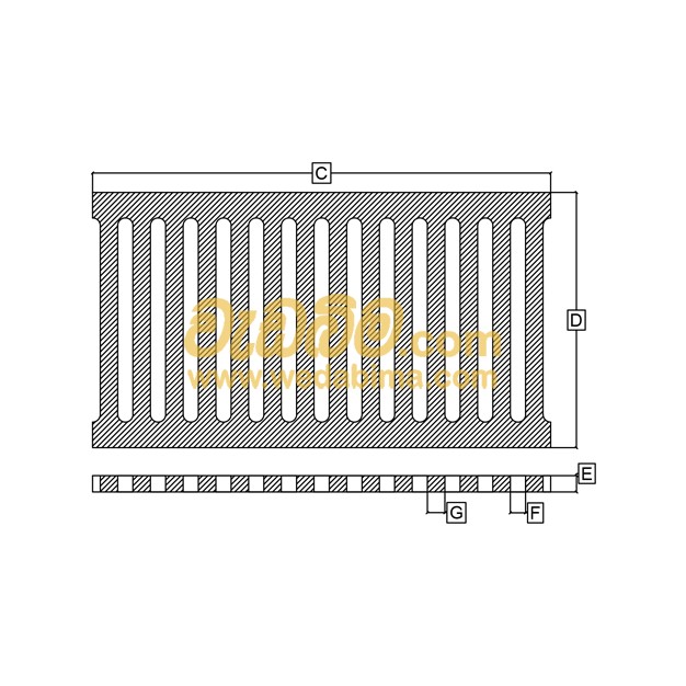 500mm x 900mm x 32mm Thick Cast-iron Grating
